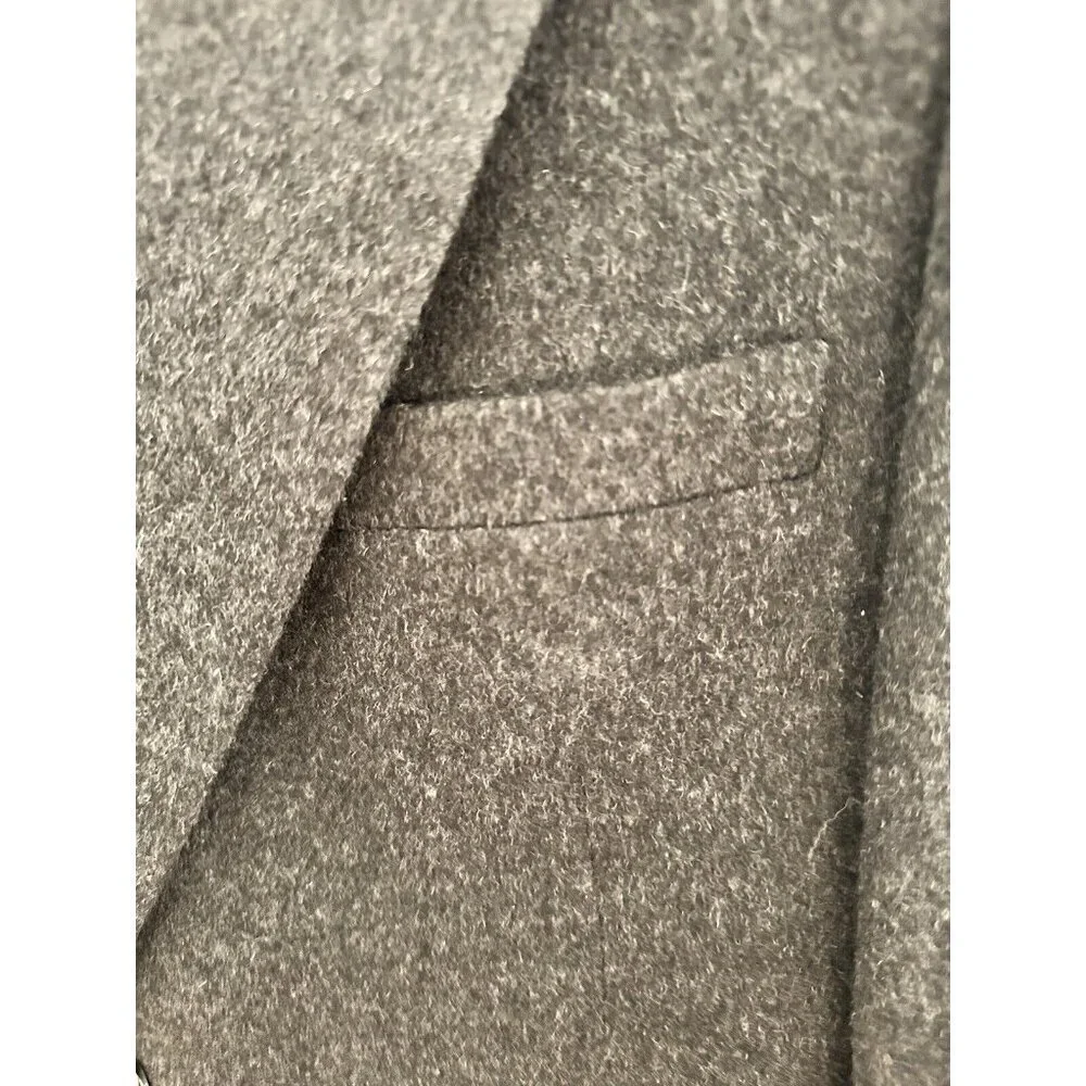 Embassy Square Blazer 40R Grey 2 Button Single Vent Lined 100% Camel Hair Preppy